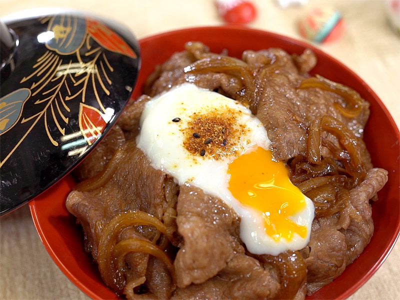 和牛食譜,溫泉蛋和牛丼